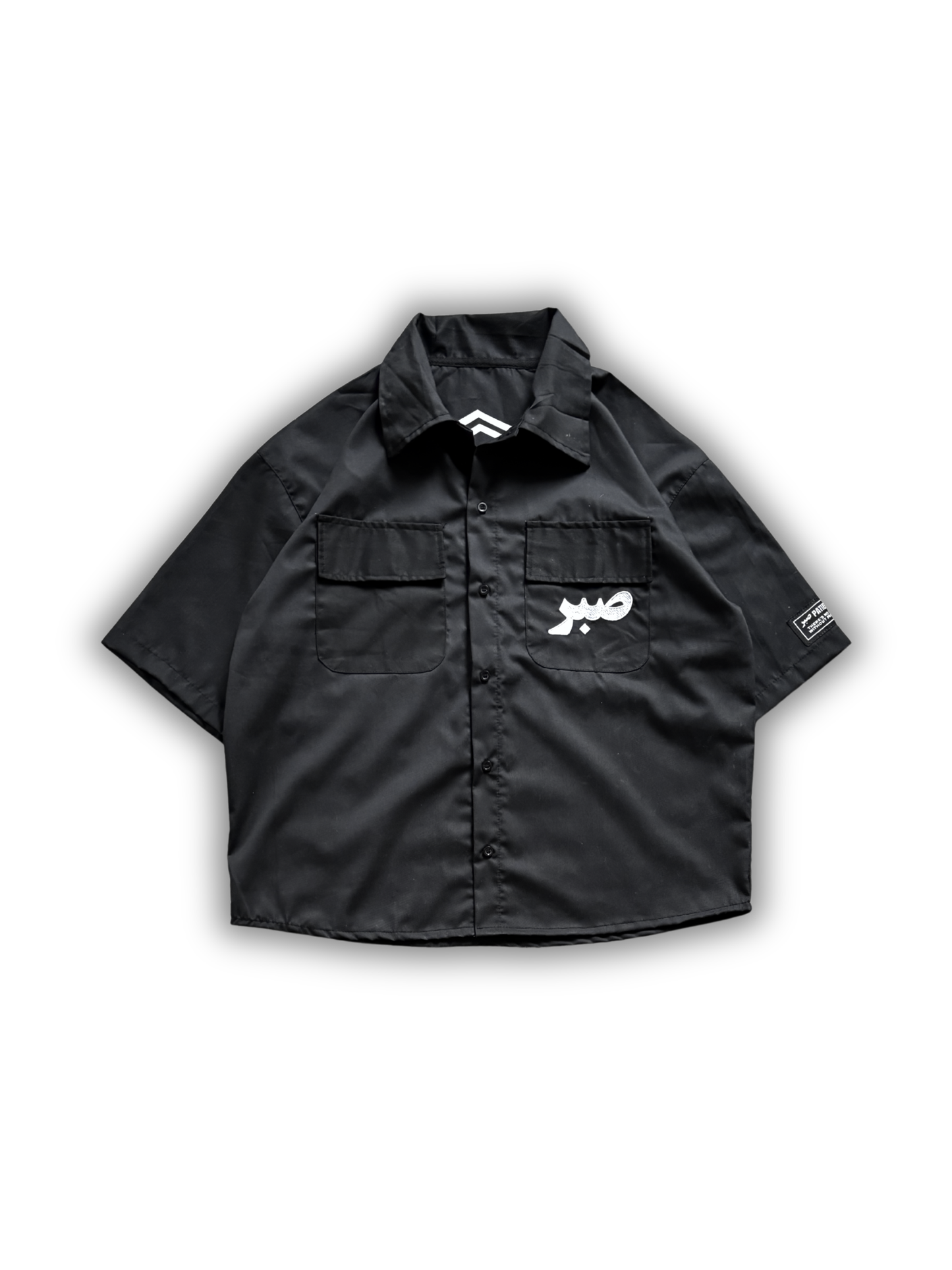BLACK PRAYER BUTTON UP