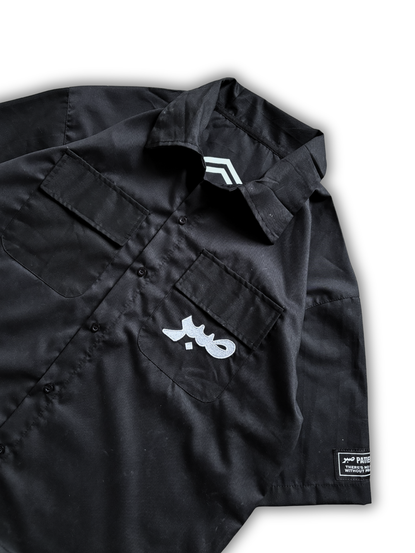 BLACK PRAYER BUTTON UP